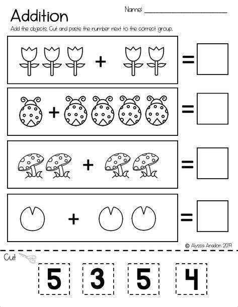 Spring Addition Worksheet Special Education Kindergarten Preschool 71d