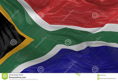 Flag Of The South Africa Waving In The Wind D Render Stock