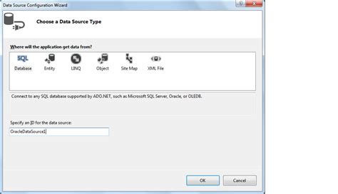 Asp Net Tutorials Connect To Oracle Database Using Sqldatasource In