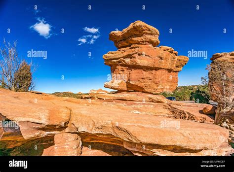 Balanced Rock At The Garden Of The Gods In Colorado Springs Colorado