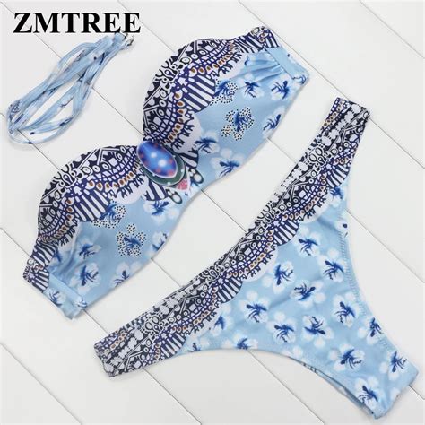 ZMTREE Maillot De Bain Woman Bikini Swimwear Push Up Swimsuit Brazilian