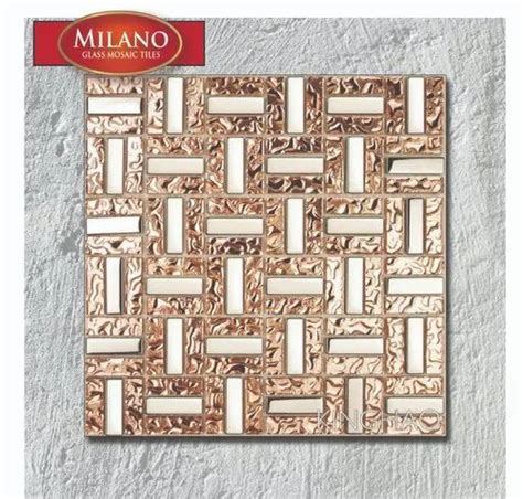 Milano Copper Grey Crystal Glass Mosaic Tiles Thickness 3mm Size