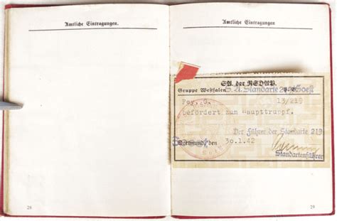 Nsdap Mitgliedsbuch Memberbooklet With Early Style Eagle