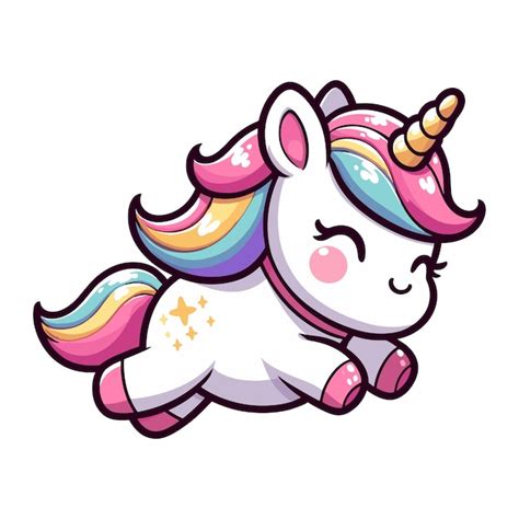 Premium Vector Cute Unicorn Cartoon Character Vector Illustration Happy Adorable Magic Unicorn