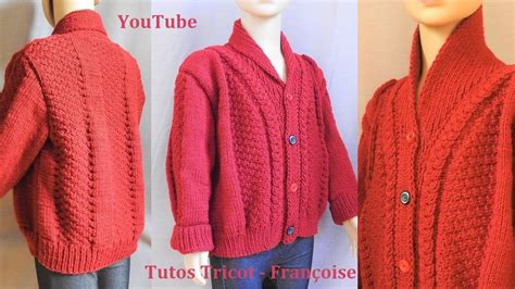 Tuto Tricot Gilet col V châle Enfant 2 3 ans 4 5 ans 6 7 ans 8 9