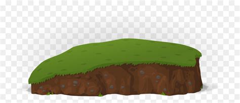 Grass On Hill - Mud And Grass Cartoon, HD Png Download - vhv