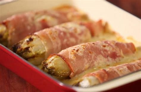 Braised Witlof Wrapped In Ham Gratin And B Chamel Sauce