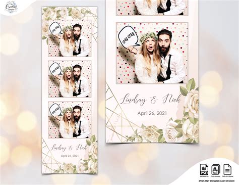 Wedding Photo Booth Template, Elegant Photo Booth Template, Photo Booth Template Wedding, 2x6 ...