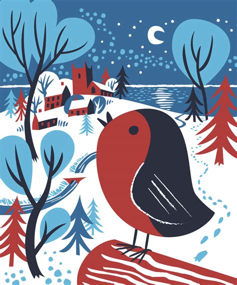 Christmas Robin Canvas Bag Matt Johnson Illustration