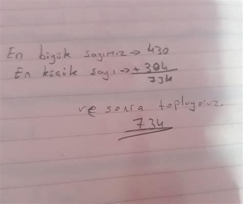 3 0 4 rakamları birer kez kullanılarak yazılacak üç basamaklı en büyük