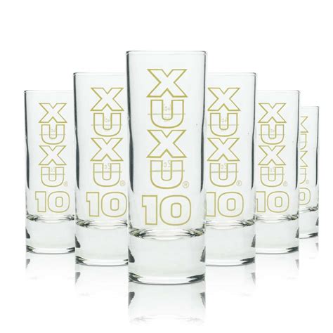 6x XuXu 10 Limes Glas Shot 4cl Schnaps Gläser Kurze Stamper