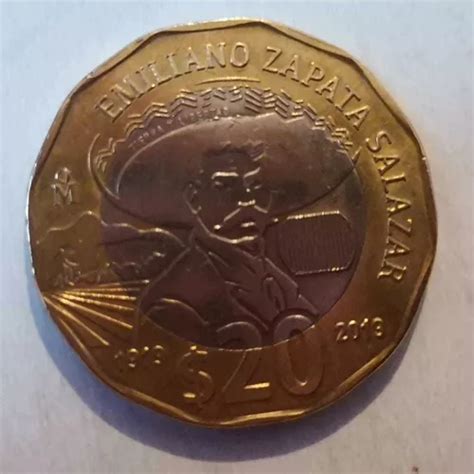 Moneda De 20 Pesos Aniversario Centenario De Emiliano Zapata En Venta