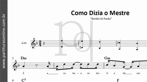 Letra De Benito Di Paula Como Dizia O Mestre - Como Dizia o Mestre ♪ Benito Di Paula | Partitura - YouTube