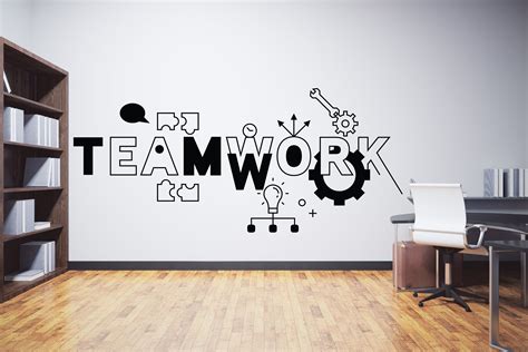 Teamwork Wall Decal Office Wall Art Teamwork Quote Wall Sticker Vinyl