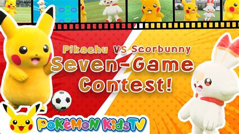 Pikachu Vs Scorbunny Seven Game Contest Pok Mon Fun Video Pok Mon