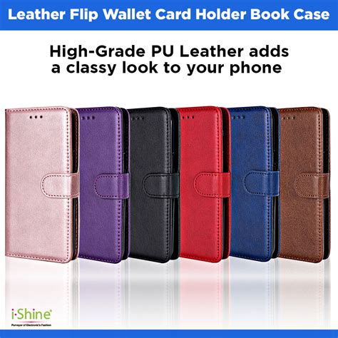 Leather Flip Book Case With Wallet Card Holder For Samsung Galaxy A