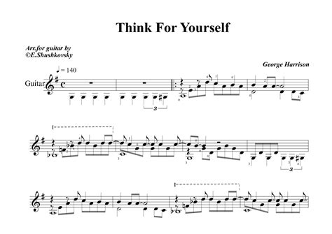 Think For Yourself Arr Evgeny Shushkovsky By The Beatles Sheet Music For Solo Guitar At Sheet