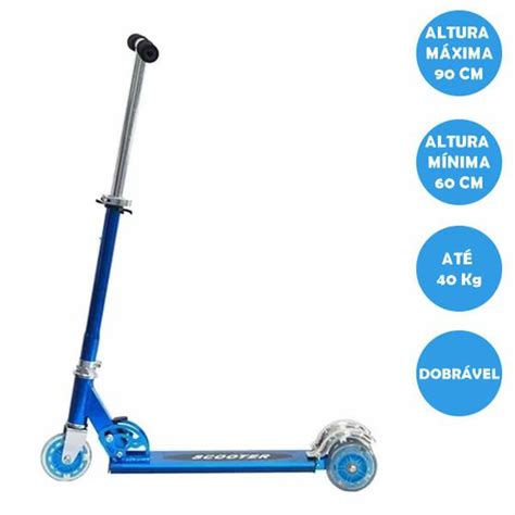 Patinete Aluminio - Patinete Alumínio 3 Rodas De Gel Dobrável Dmr4455 Azul - DM Brasil ...