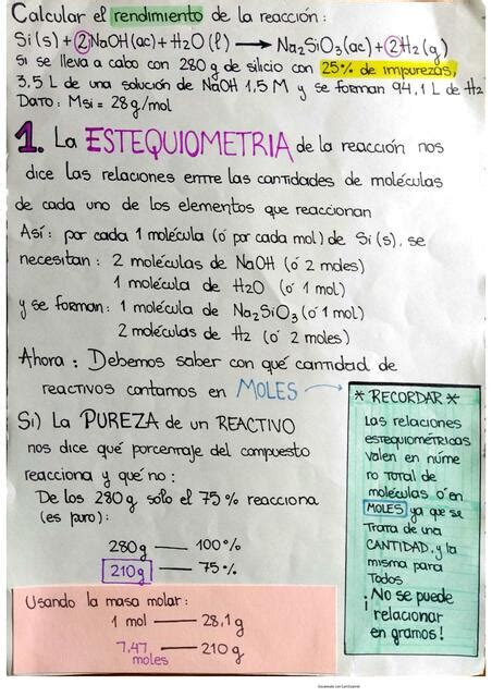 Ejercicio Resuelto Estequiometr A Estudio Ciencia Udocz