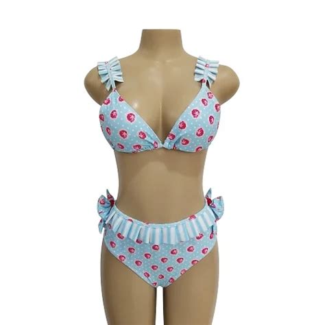 Hj Sexy 2018 Swimsuit High Waist Bikini Set Push Up Floral Ruffle Two