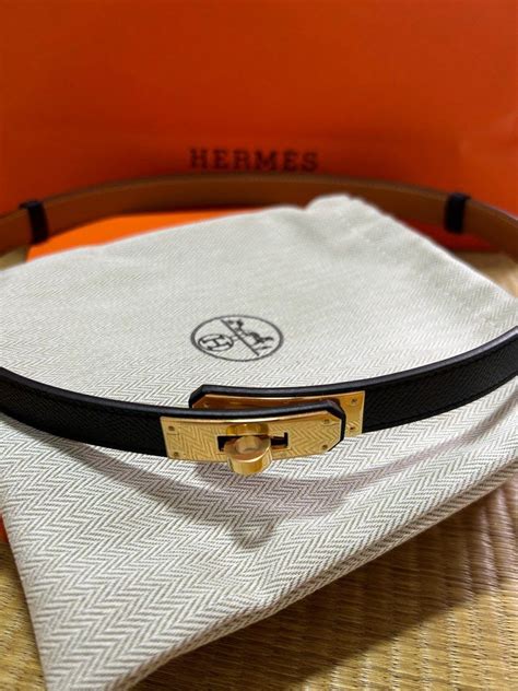 Hermes Kelly Belt Black Ghw Women S Fashion Watches Accessories