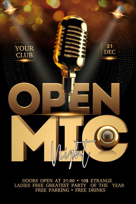 Open Mic Night Template Postermywall