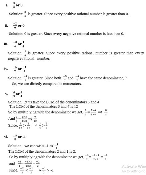 Rational Numbers Class 8 Worksheet Pdf