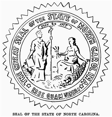 North Carolina State Seal Nseal Of The State Of North Carolina Line ...