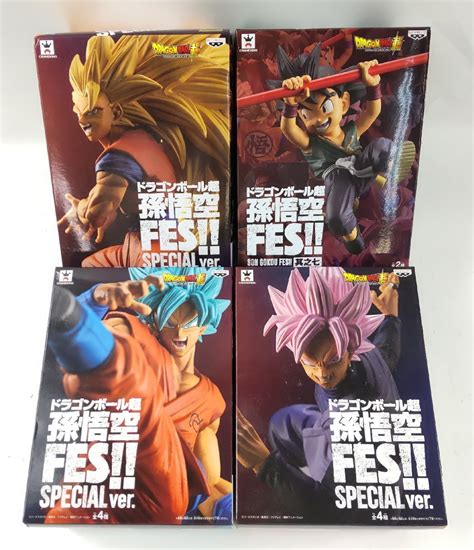 【未使用】 未開封 ドラゴンボール超 孫悟空fes フィギュア4点セット Special Ver 超サイヤ人3 超サイヤ人ゴッド ロゼ