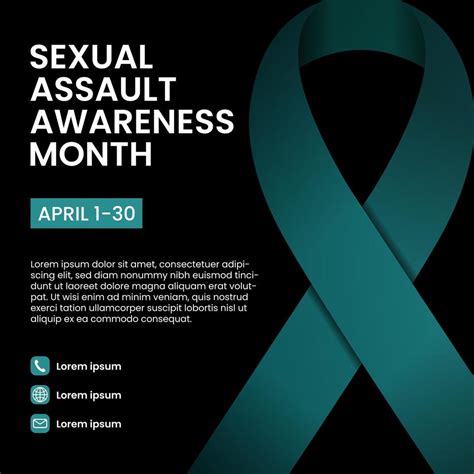 April Is Sexual Assault Awareness Month Banner Design With A Teal