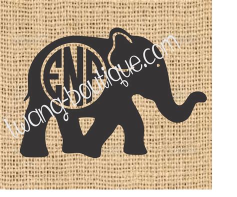 Elephant Monogram Vinyl Sticker Decal Alabama