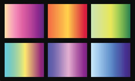 Colorful Gradient Palette Set Gradation Colour Reference 6 Colour