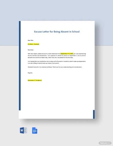 Free 19+ School Excuse Letter Templates, PDF, DOC | Free & Premium Templates