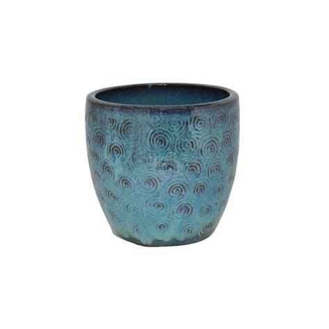 Willory Ceramic Glazed Pot Medium Fireworks Green Mitre