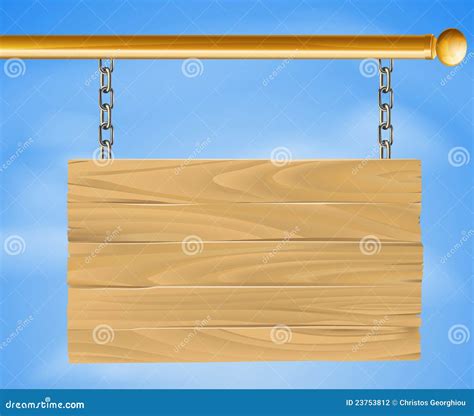 Wooden hanging sign stock vector. Illustration of notice - 23753812