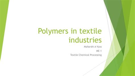 Polymers In Textile Industries