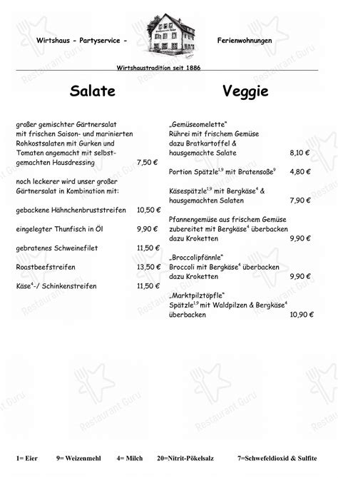 Menu At Gasthaus Zum Adler Restaurant W Rzburg