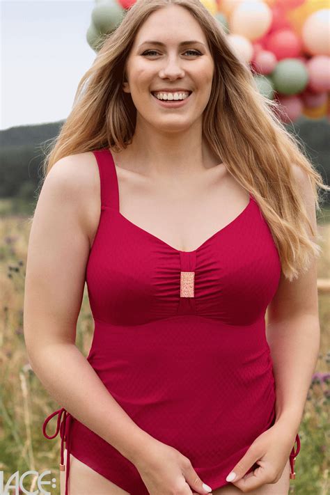 Ulla Swim St Tropez Tankini Top G K Cup RASPBERRY Lace Lingerie