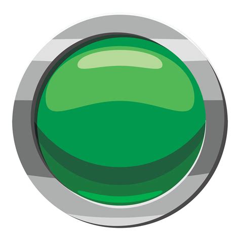 Round Green Button Icon Cartoon Style Vector Art At Vecteezy