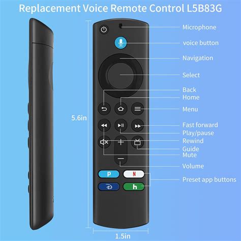 L5B83G 3rd GEN Replacement Remote Control With Voice Function Fit For