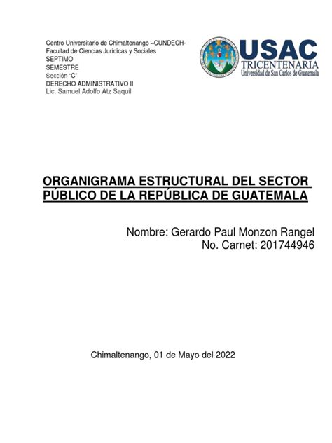 Organigrama Estructural Del Sector Público De La República De Guatemala