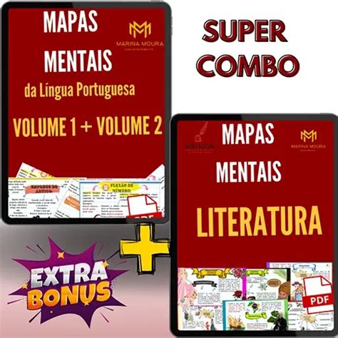 COMBO Mapas Mentais de Português Literatura Marina Moura Concursos