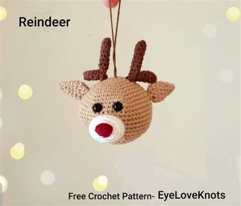 Reindeer Ornament Free Crochet Pattern EyeLoveKnots