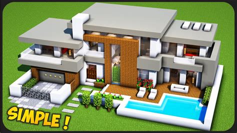 Cara Membuat Rumah Modern Simple Full Interior Minecraft Modern Pt