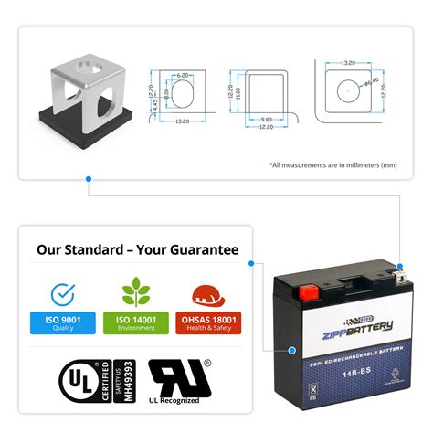 YT14B-BS Power Sports Battery - 14B-BS at Zipp Battery – chromebattery