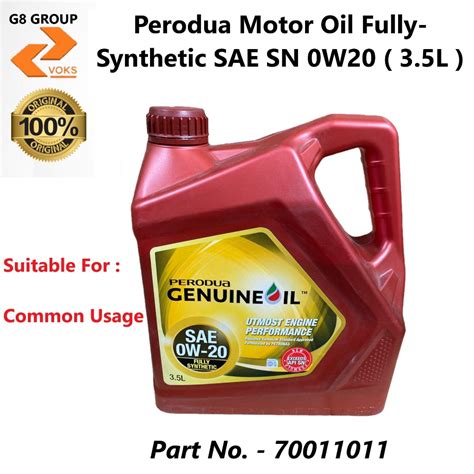 Perodua Motor Oil Fully Synthetic Sae Sn W L