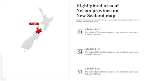 highlighted area  nelson province   zealand map  template