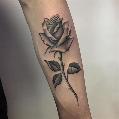 71 Cool Rose With Stem Tattoo Ideas