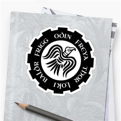 "Raven Banner Norse Gods" Stickers by piedaydesigns | Redbubble