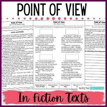 No Prep Point Of View Activities In Fiction Reading Passages Tpt